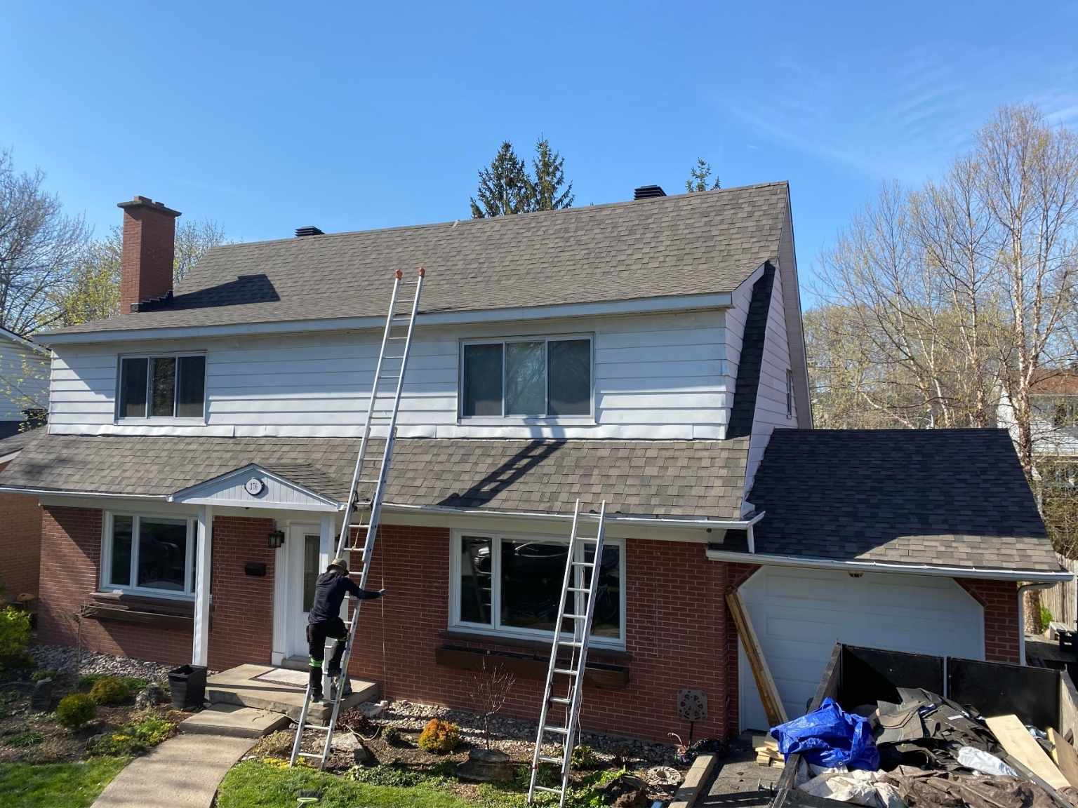 A full shingle roof replacement on a family home