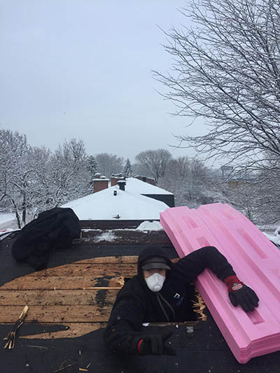 Insulating a flat roof before the new membrane goes on