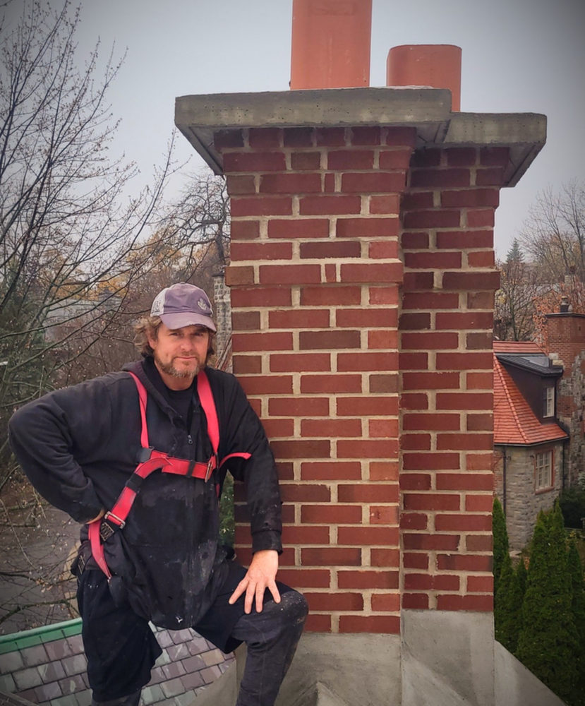 Chimney rebuilt by the Maximum Precision crew