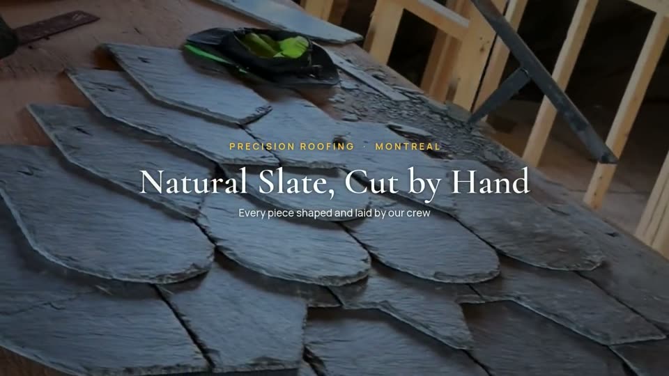 Natural slate, cut by hand
